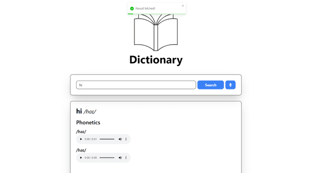Interactive Dictionary App